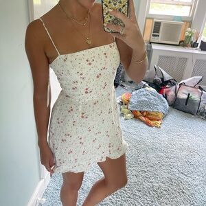 Reformation White Floral Mini Dress